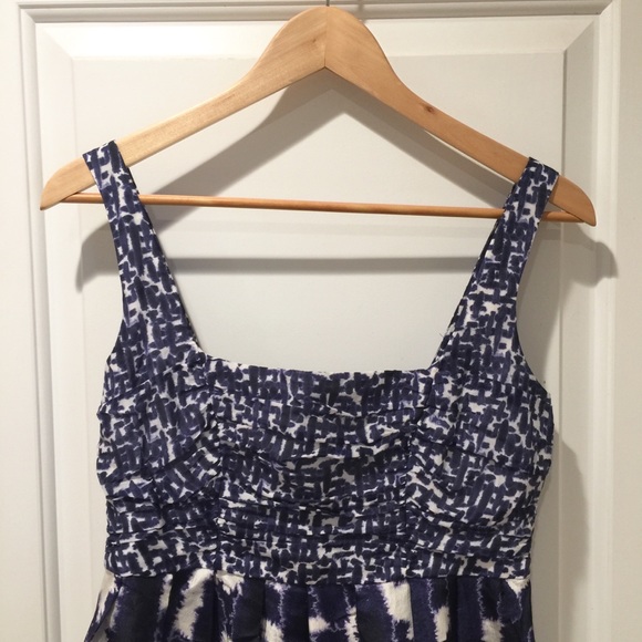 NWOT BB Dakota Silk Blue White Shibori Dress S / M - Picture 3 of 5